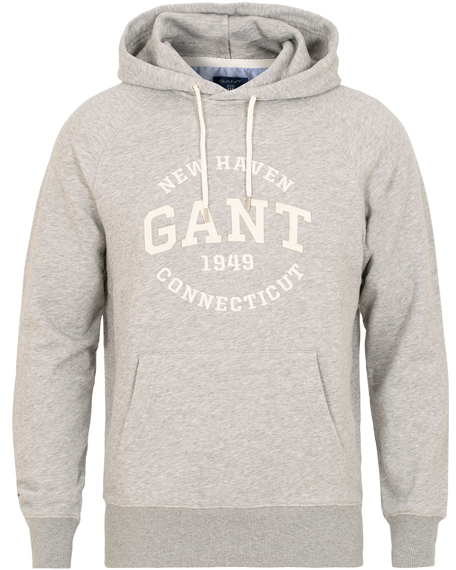 Herre | Gensere | GANT | Logo Hoodie Grey Melange