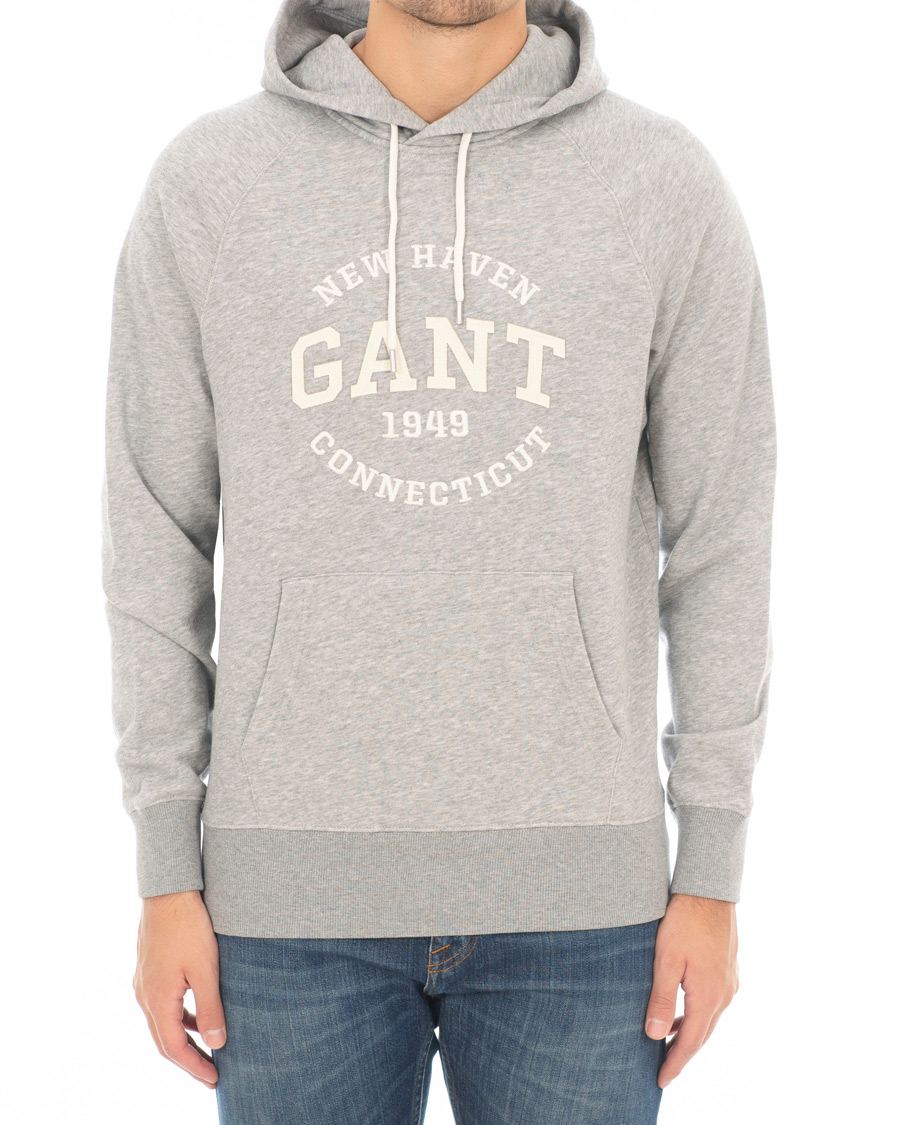 Herre | Gensere | GANT | Logo Hoodie Grey Melange