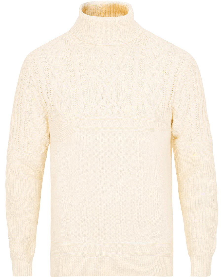 Herre | Gensere | GANT | Aran Knitted Rollneck Cream