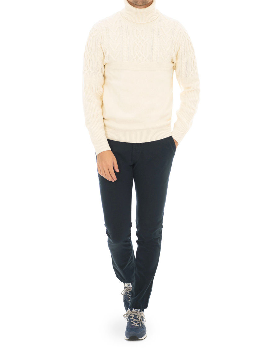 Herre | Gensere | GANT | Aran Knitted Rollneck Cream