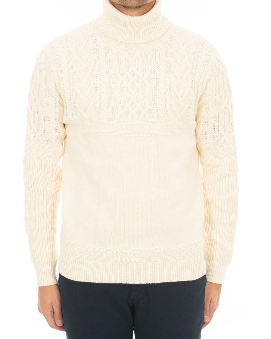 Herre | Gensere | GANT | Aran Knitted Rollneck Cream