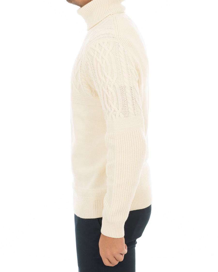 Herre | Gensere | GANT | Aran Knitted Rollneck Cream