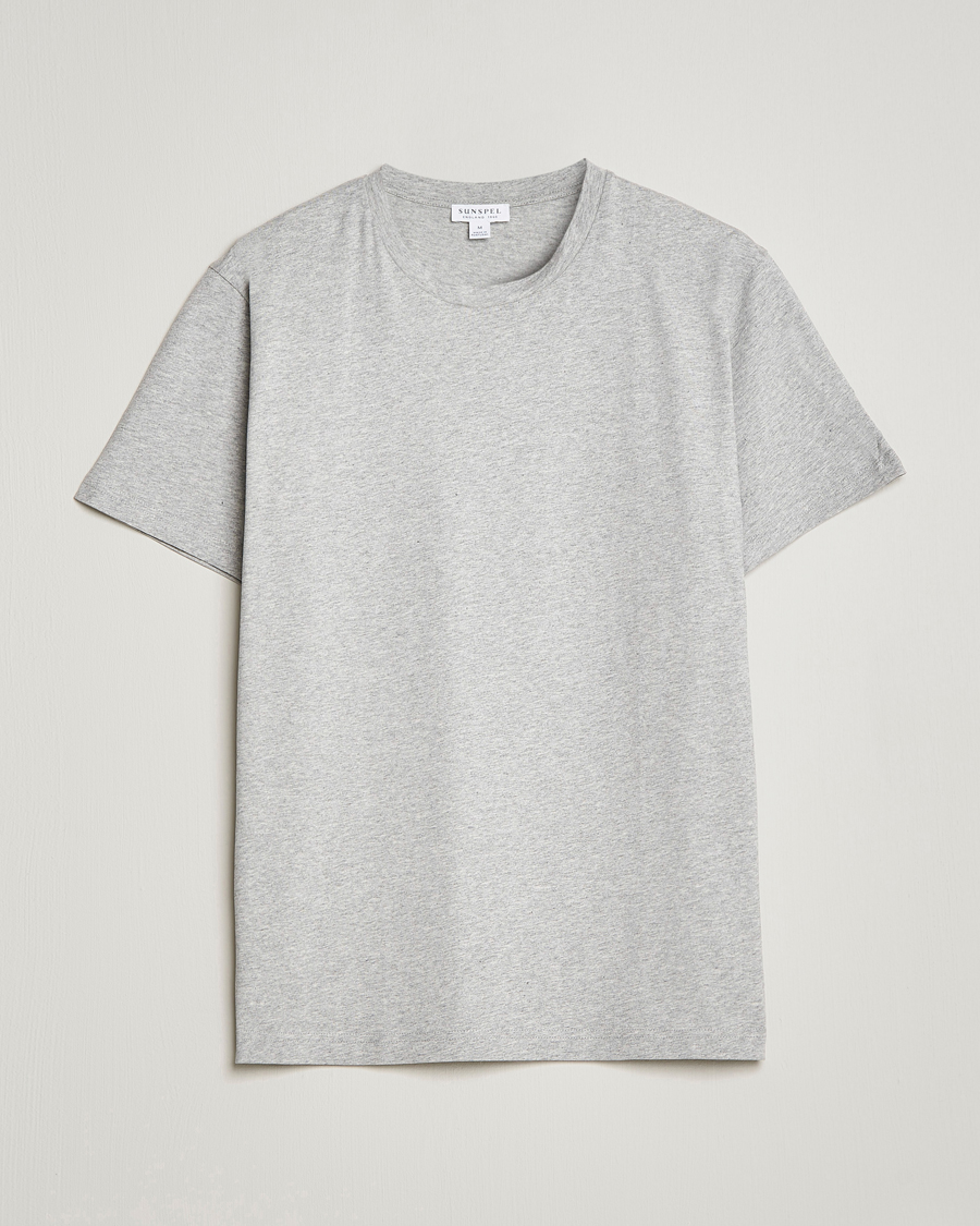 Herre | T-Shirts | Sunspel | Riviera Midweight T-Shirt Grey Melange