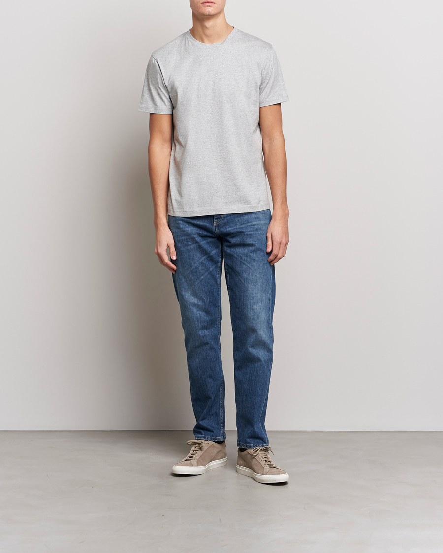 Herre | T-Shirts | Sunspel | Riviera Midweight T-Shirt Grey Melange