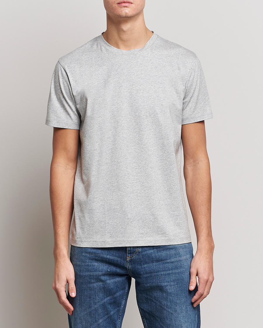 Herre | T-Shirts | Sunspel | Riviera Midweight T-Shirt Grey Melange