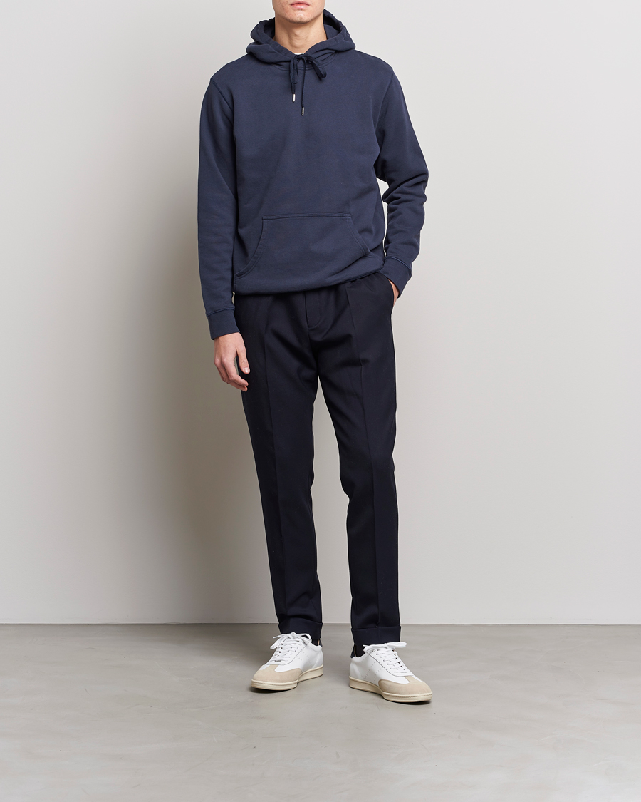 Herre | Gensere | Sunspel | Loopback Hoodie Navy