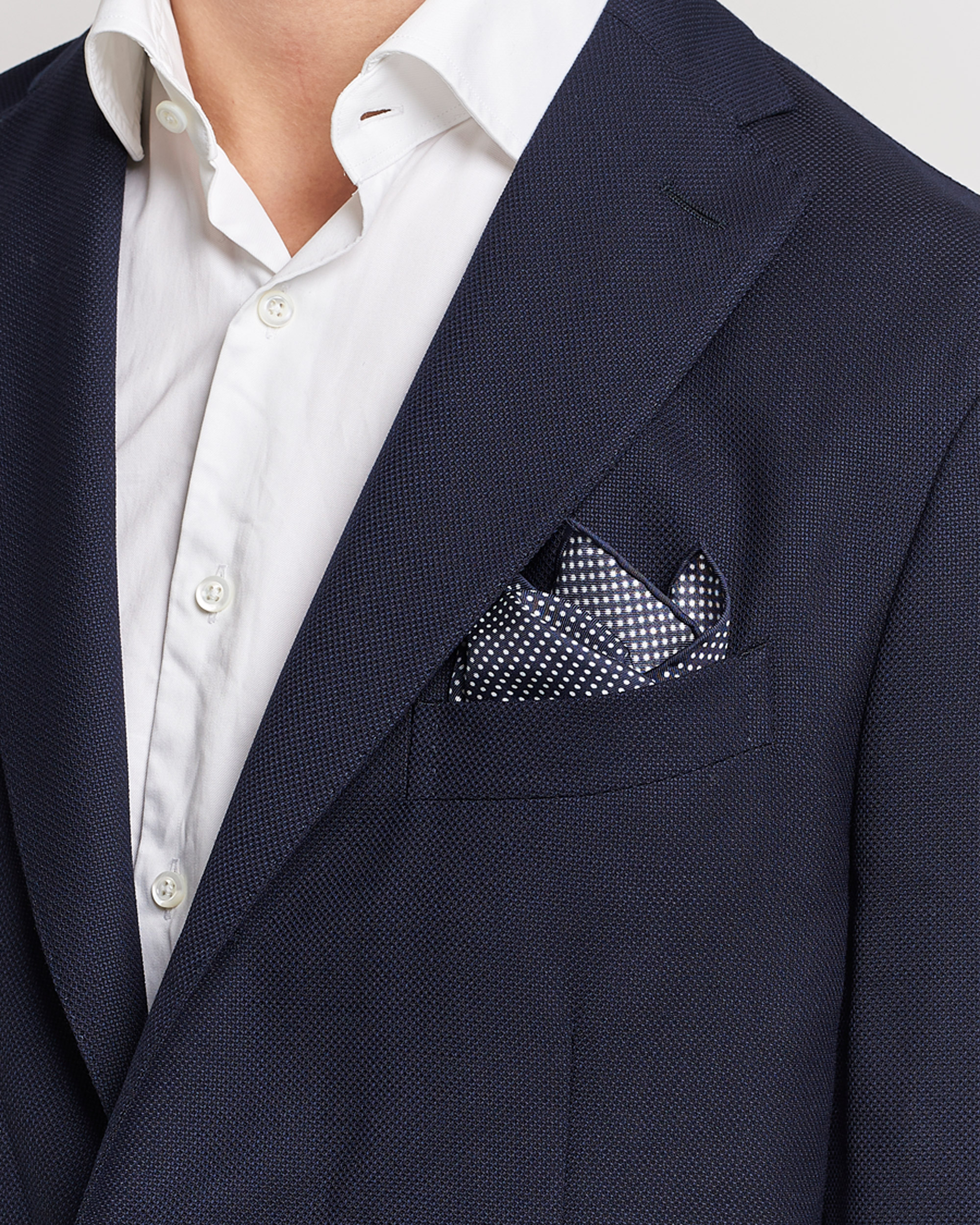 Herre |  |  | Eton Silk Polka Dot Pocket Square Navy