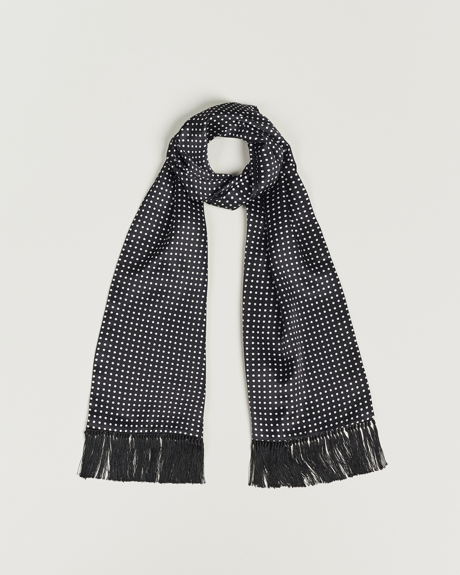 Herre | Eton Silk Polka Dot Scarf Black | Eton | Silk Polka Dot Scarf Black