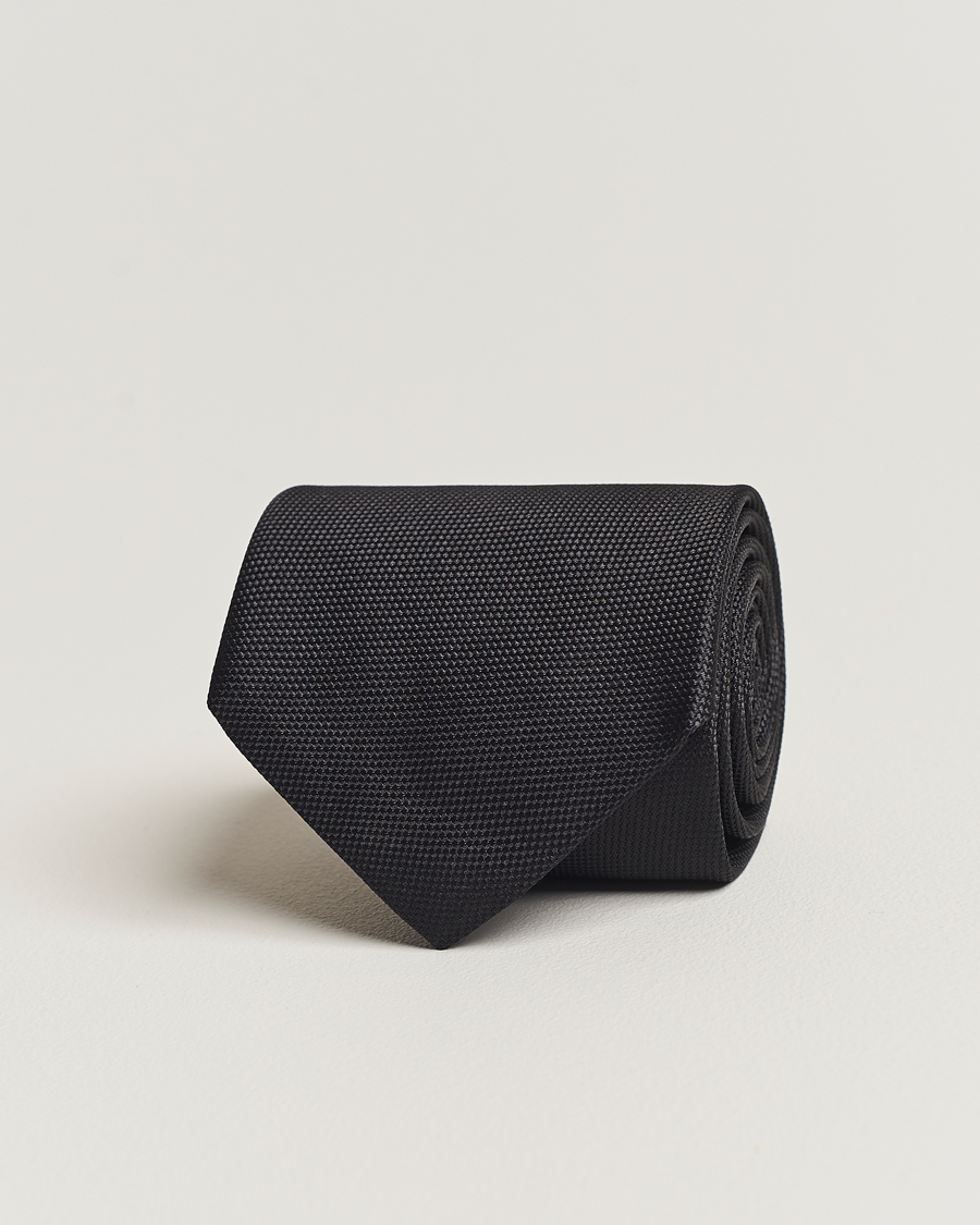 Herre |  | Eton | Silk Basket Weave Tie Faded Black