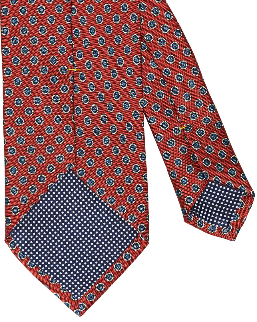 Herre | Eton Silk Geometric Print Tie Red | Eton | Silk Geometric Print Tie Red