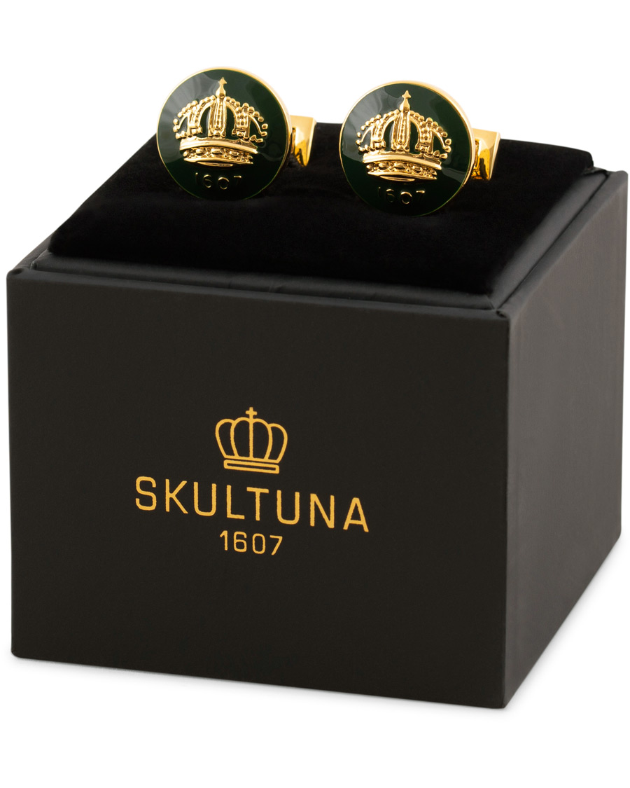 Herre | Mansjettknapper | Skultuna | The Crown Cufflinks Green