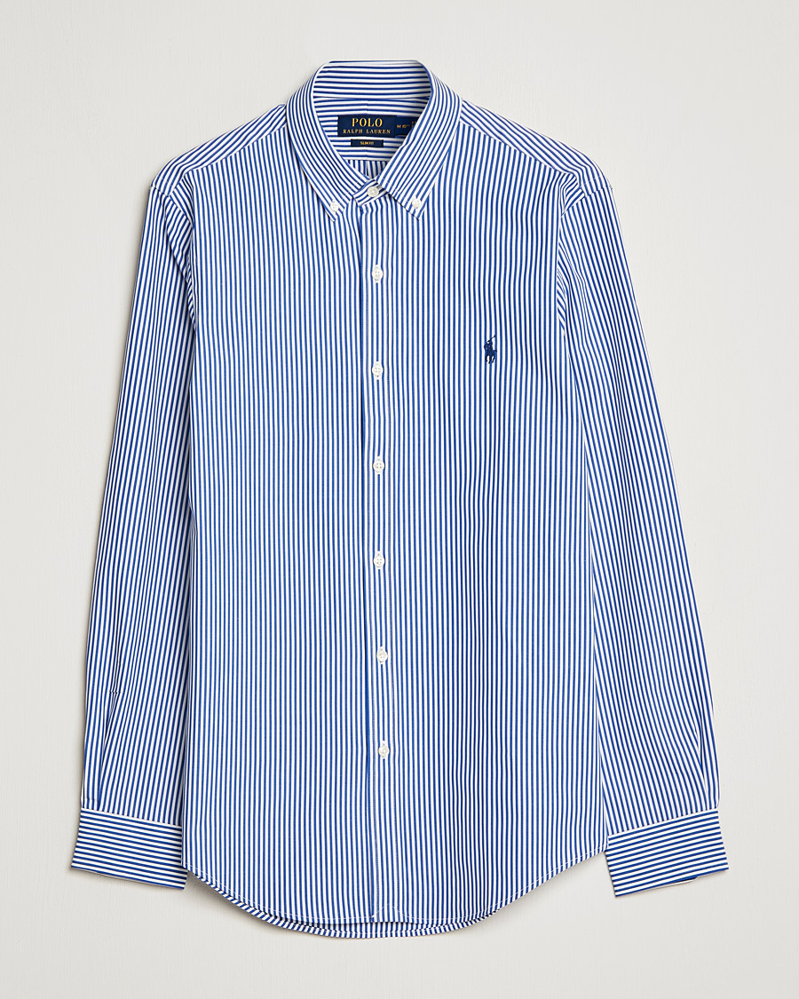 Herre |  | Polo Ralph Lauren | Slim Fit Big Stripe Poplin Shirt Blue/White