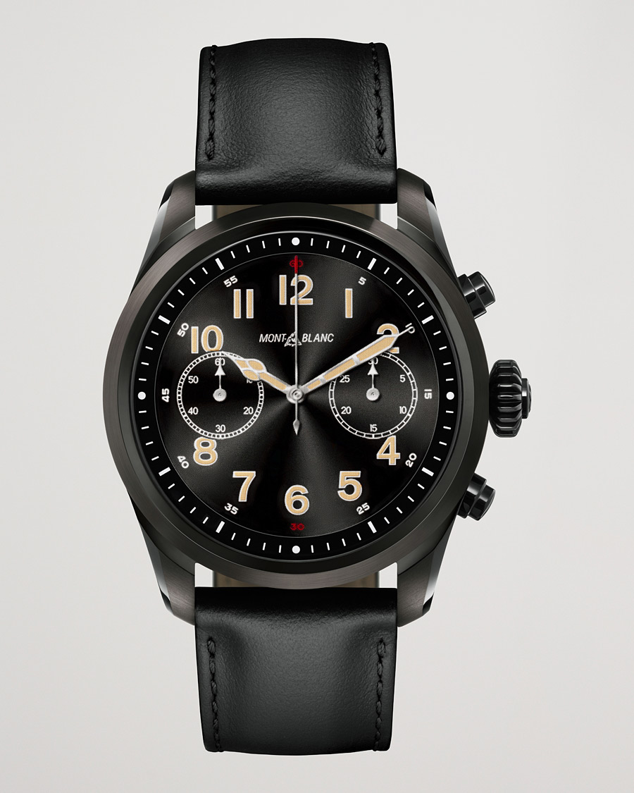 Herre |  | Montblanc | Summit2 42mm Smartwatch Steel Black DLC / Black Calf
