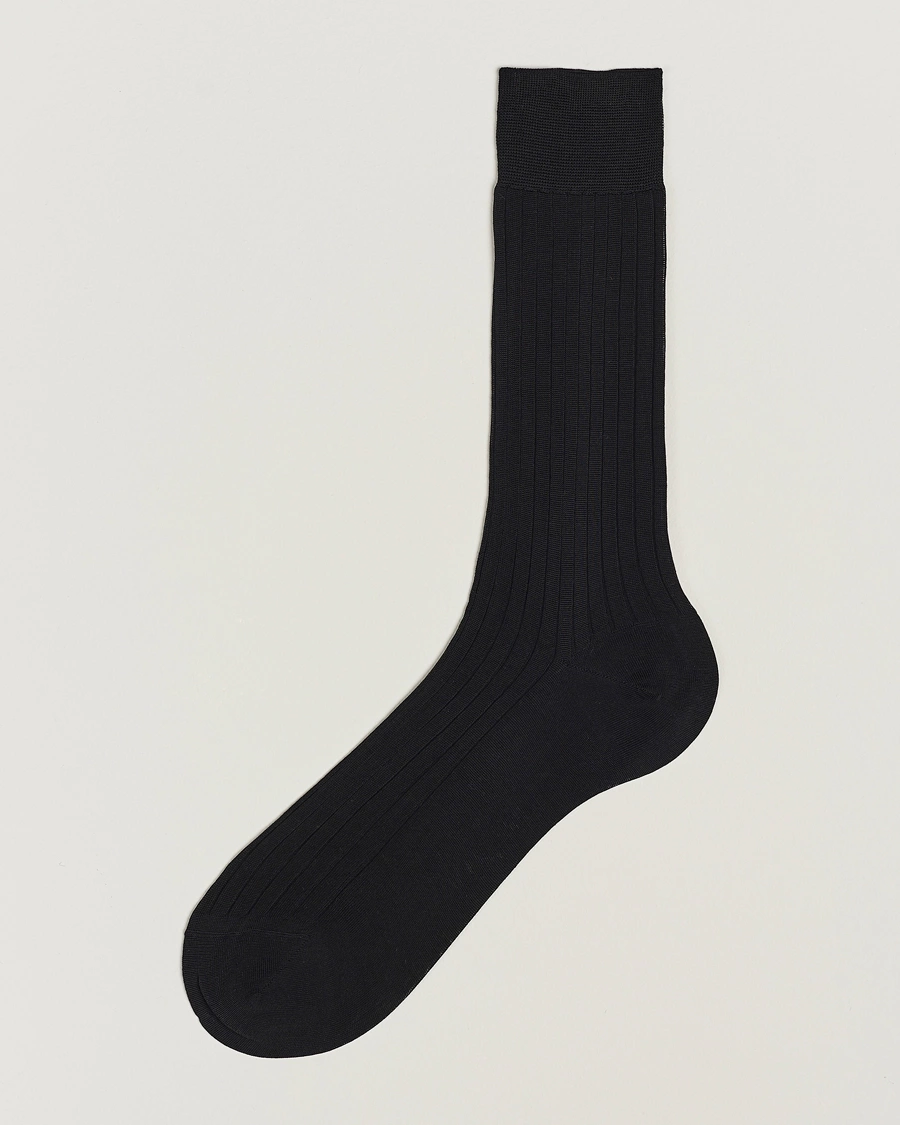 Herre | Undertøy | Bresciani | Cotton Ribbed Short Socks Black