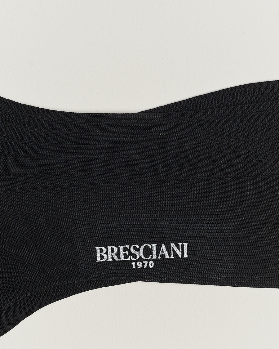 Herre | Undertøy | Bresciani | Cotton Ribbed Short Socks Black