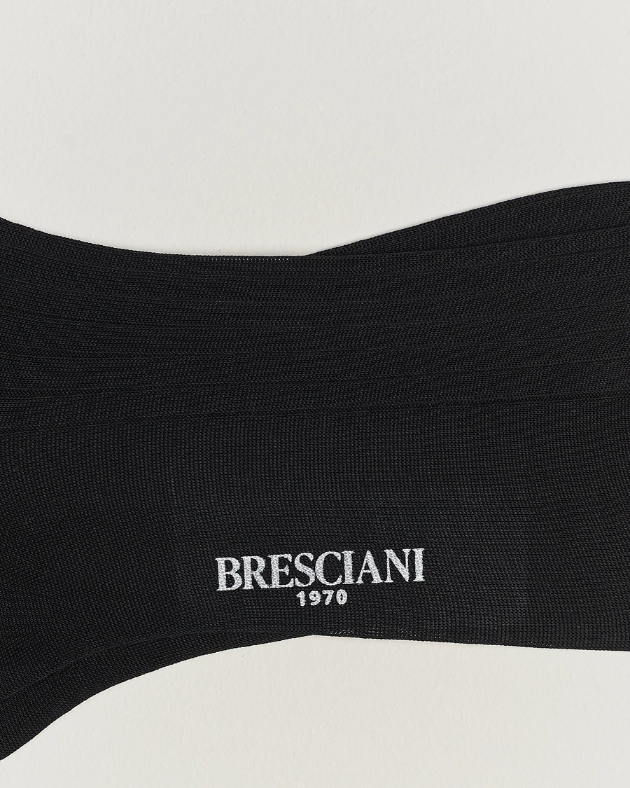 Herre | Bresciani | Bresciani | Cotton Ribbed Short Socks Black