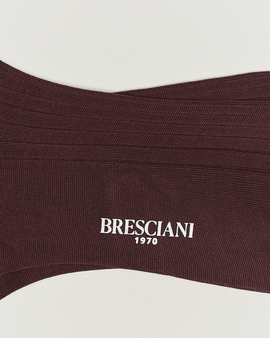 Herre | Klær | Bresciani | Cotton Ribbed Short Socks Burgundy