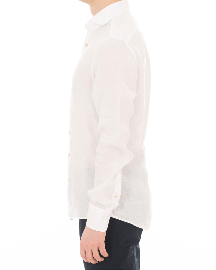 Herre | Skjorter | Stenströms | Slimline Cut Away Linen Shirt White