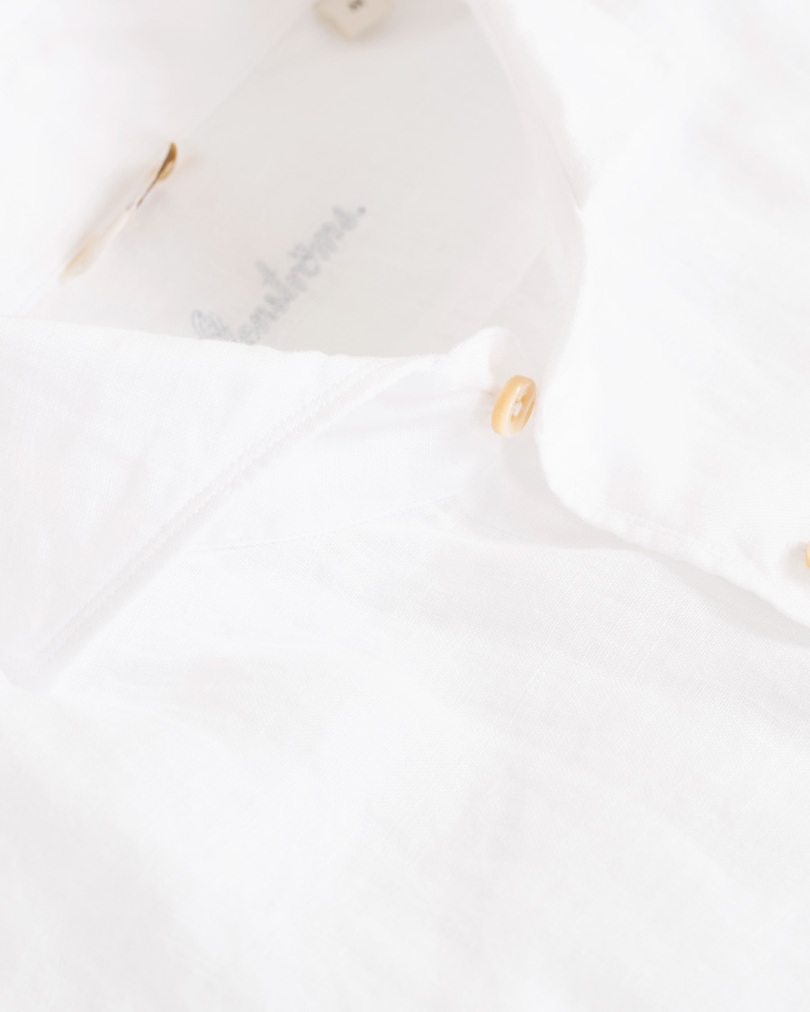 Herre | Skjorter | Stenströms | Slimline Cut Away Linen Shirt White