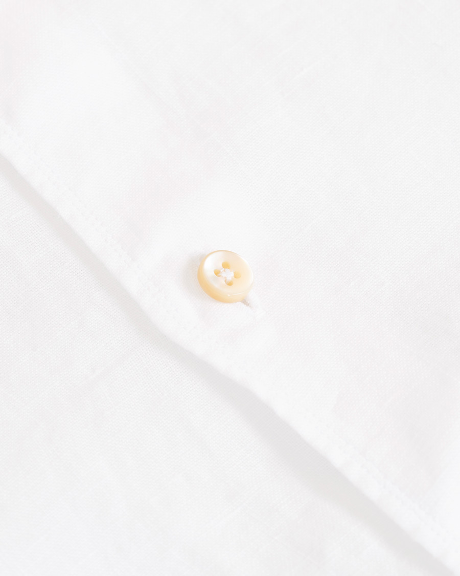 Herre | Skjorter | Stenströms | Slimline Cut Away Linen Shirt White