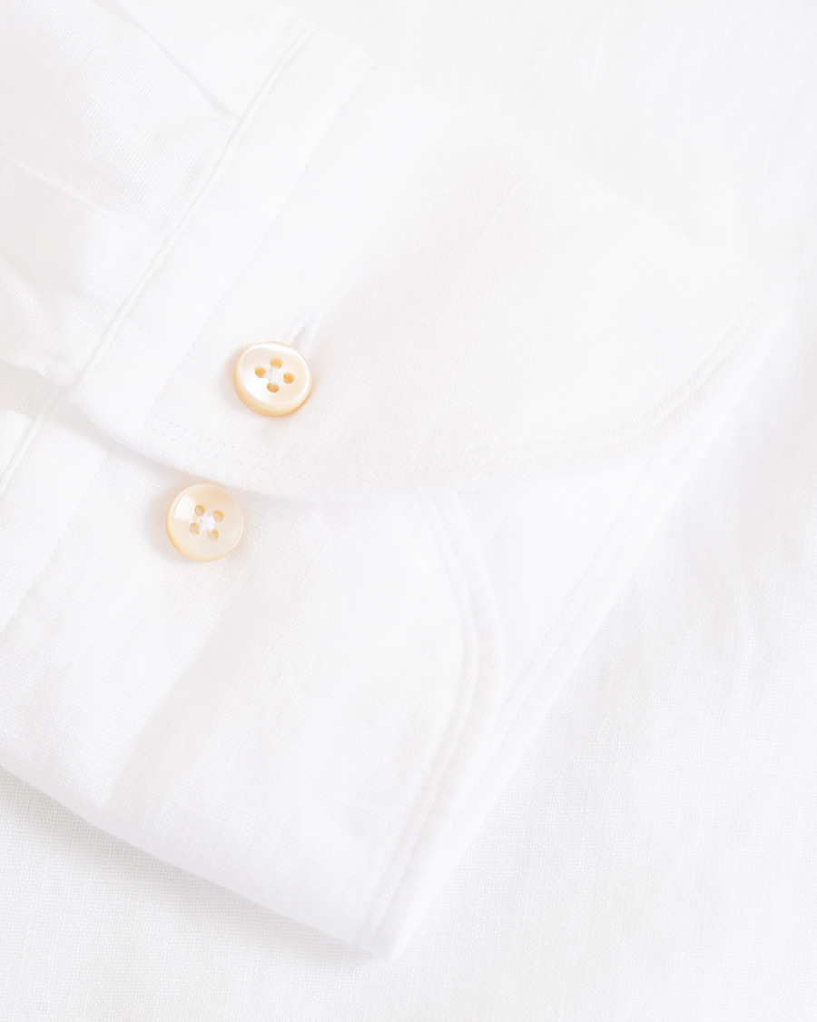 Herre | Skjorter | Stenströms | Slimline Cut Away Linen Shirt White