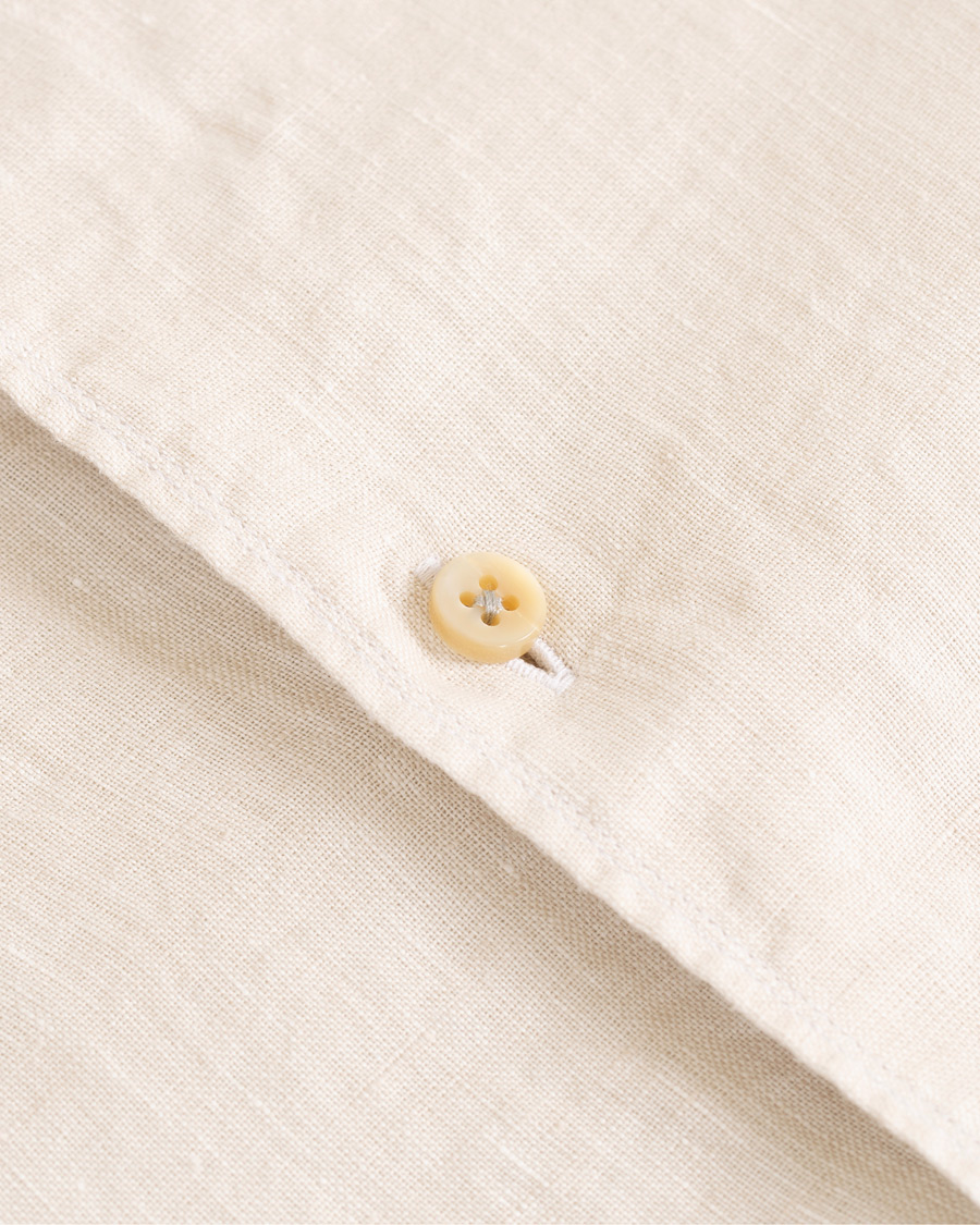 Herre | Skjorter | Stenströms | Slimline Cut Away Linen Shirt Beige