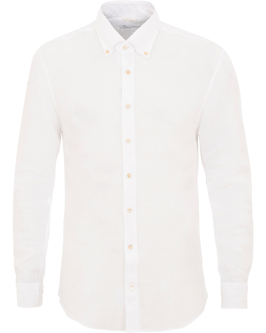 Herre | Skjorter | Stenströms | Slimline Button Down Linen Shirt White