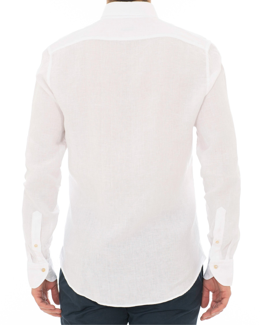 Herre | Skjorter | Stenströms | Slimline Button Down Linen Shirt White