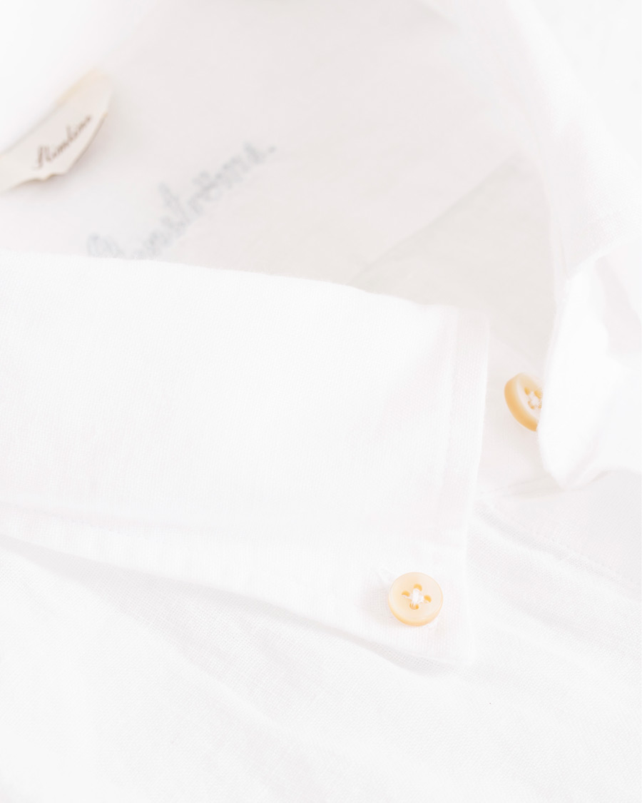 Herre | Skjorter | Stenströms | Slimline Button Down Linen Shirt White