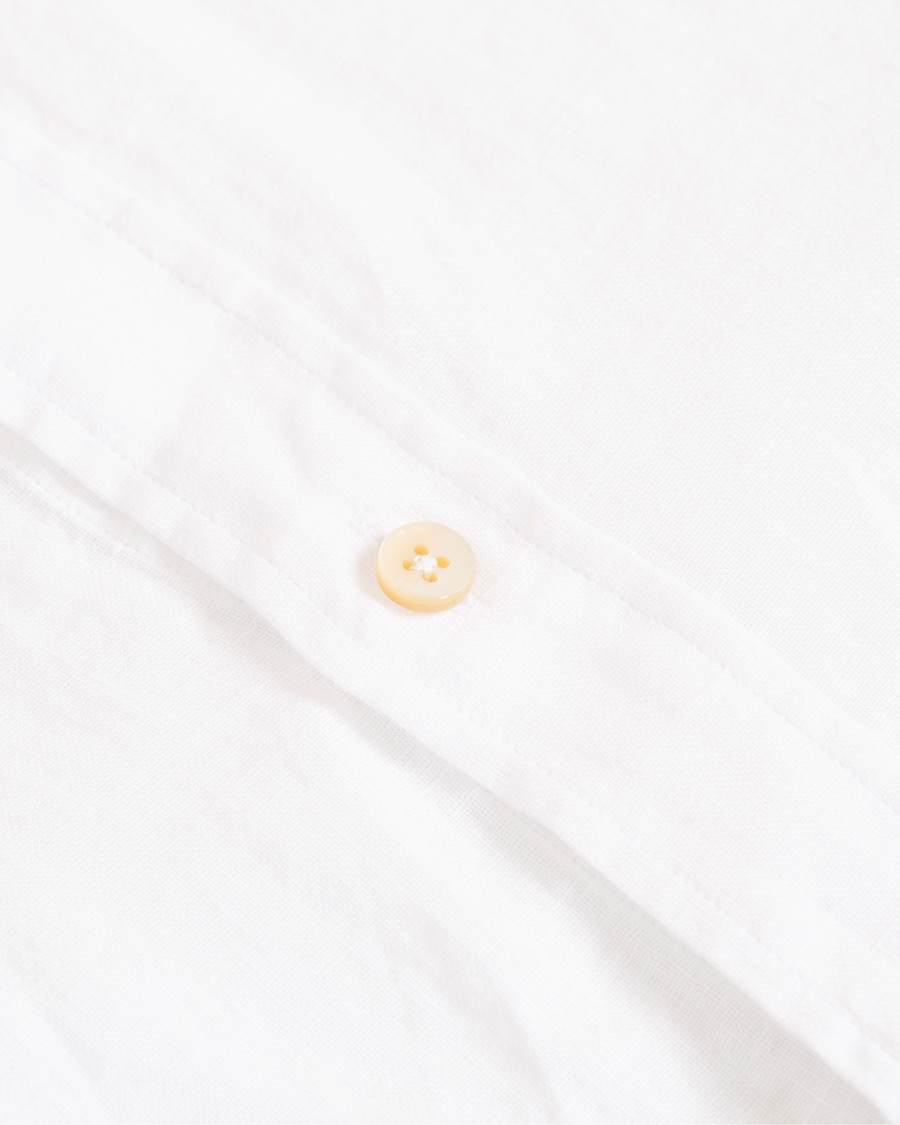 Herre | Skjorter | Stenströms | Slimline Button Down Linen Shirt White