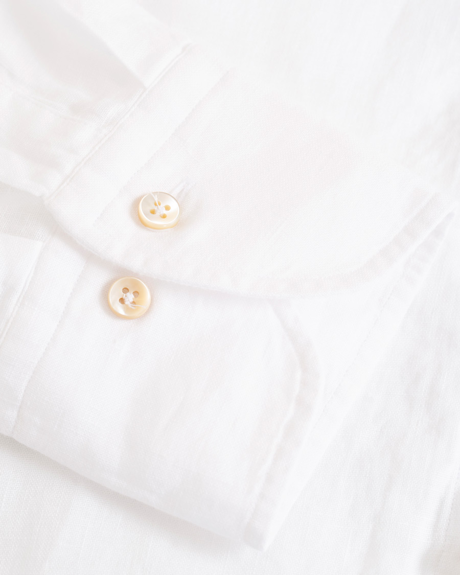Herre | Skjorter | Stenströms | Slimline Button Down Linen Shirt White
