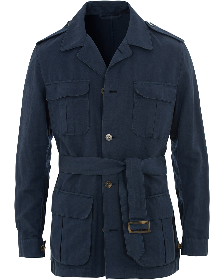 Herre | Jakker | Stenströms | Cotton Linen Field Jacket Navy