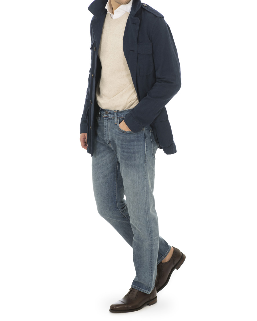 Herre | Jakker | Stenströms | Cotton Linen Field Jacket Navy