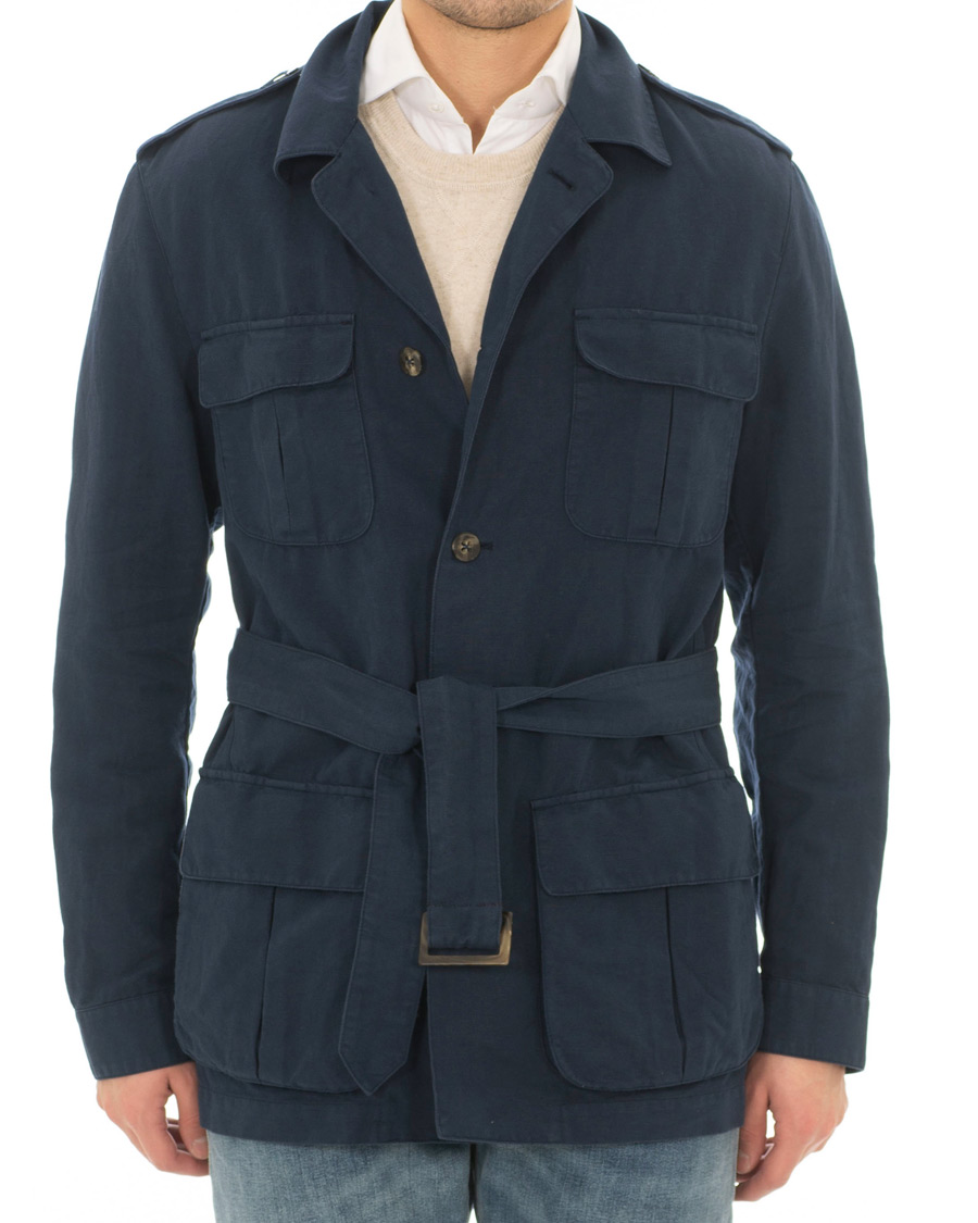 Herre | Jakker | Stenströms | Cotton Linen Field Jacket Navy