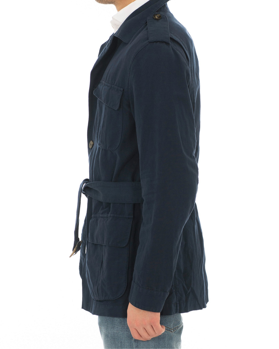 Herre | Jakker | Stenströms | Cotton Linen Field Jacket Navy