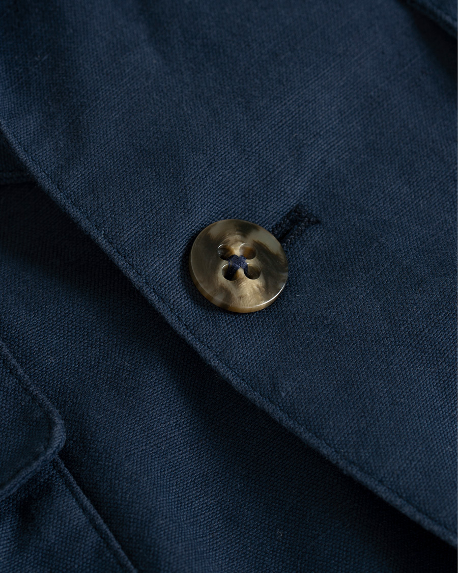 Herre | Jakker | Stenströms | Cotton Linen Field Jacket Navy