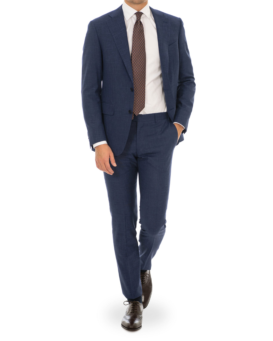 Herre | Dresser | Canali | Capri Wool/Linen Suit Dark Blue