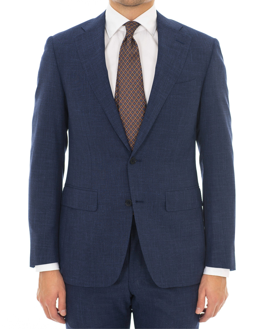 Herre | Dresser | Canali | Capri Wool/Linen Suit Dark Blue