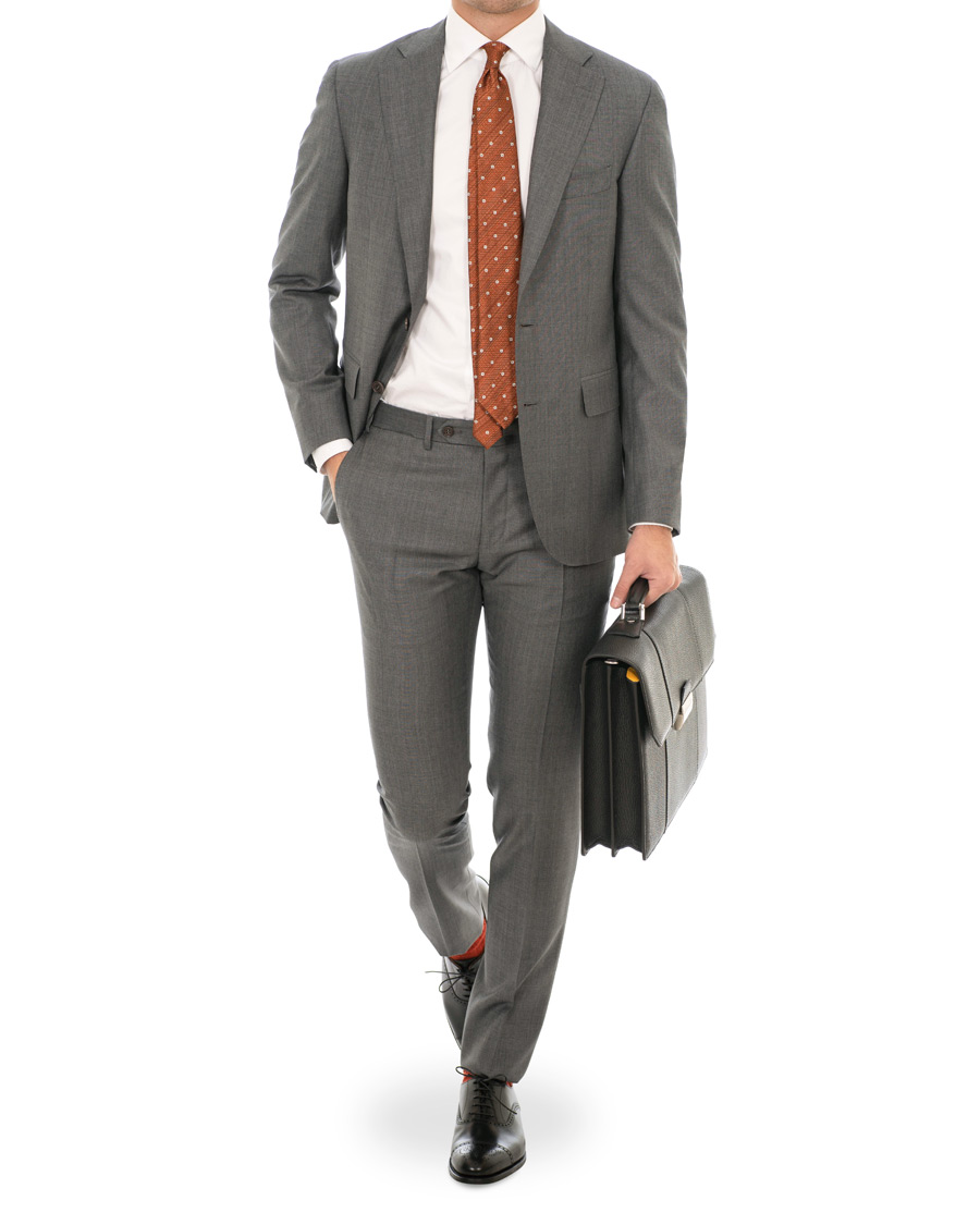 Herre | Dresser | Canali | Capri Wool Shark Skin Suit Grey