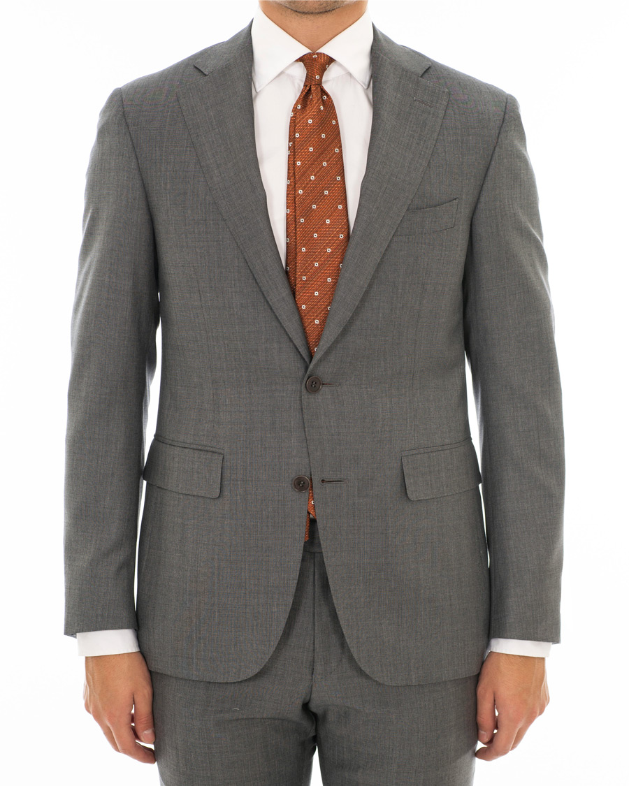 Herre | Dresser | Canali | Capri Wool Shark Skin Suit Grey