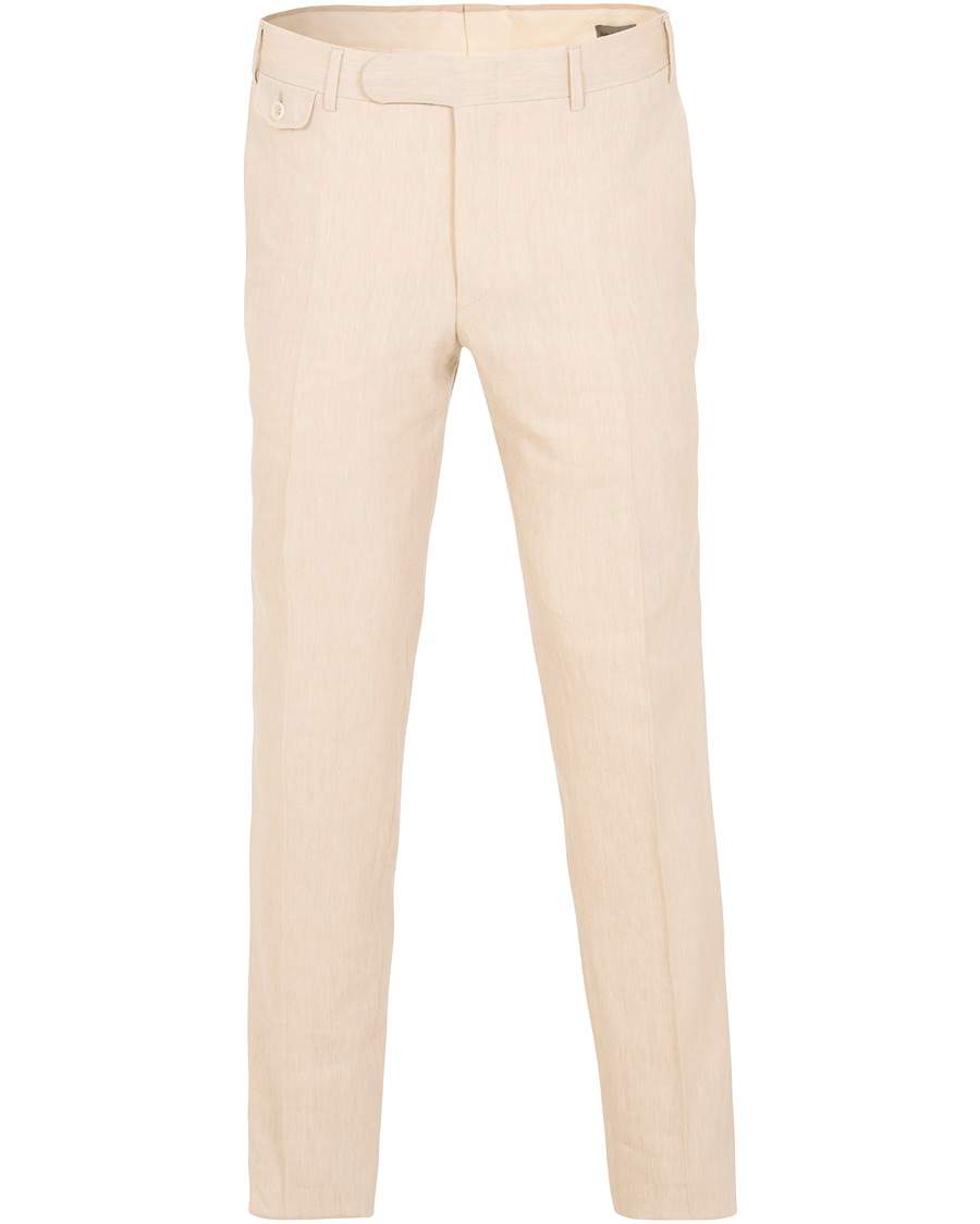Herre | Bukser | Canali | Wool/Linen Trousers Sand