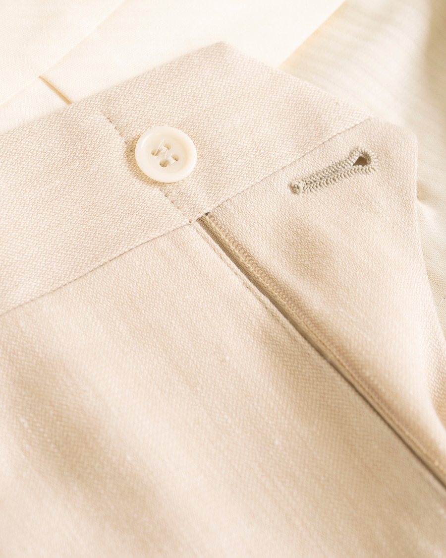 Herre | Bukser | Canali | Wool/Linen Trousers Sand