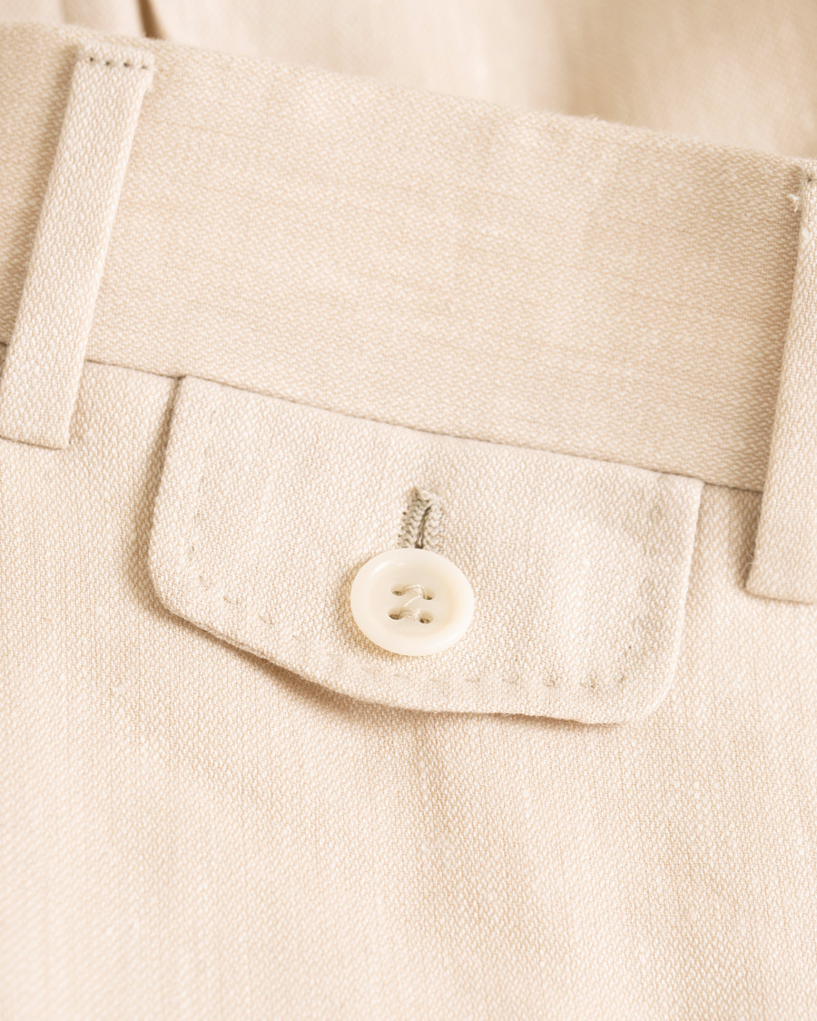 Herre | Bukser | Canali | Wool/Linen Trousers Sand