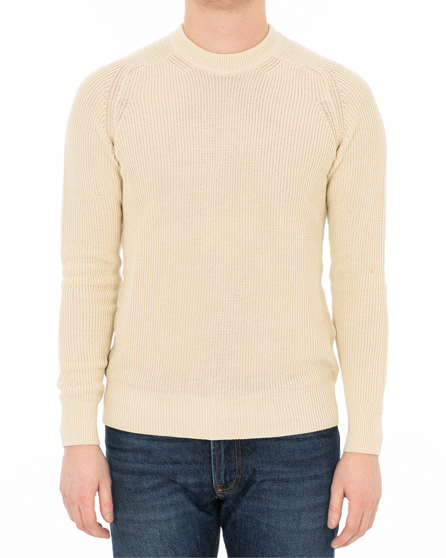 Herre | | AMI | Fisherman Rib Crew Neck Sweater White