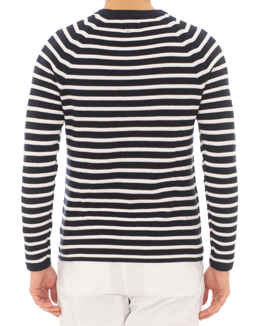 Herre | Gensere | Morris | Calton Stripe O-Neck White/Navy