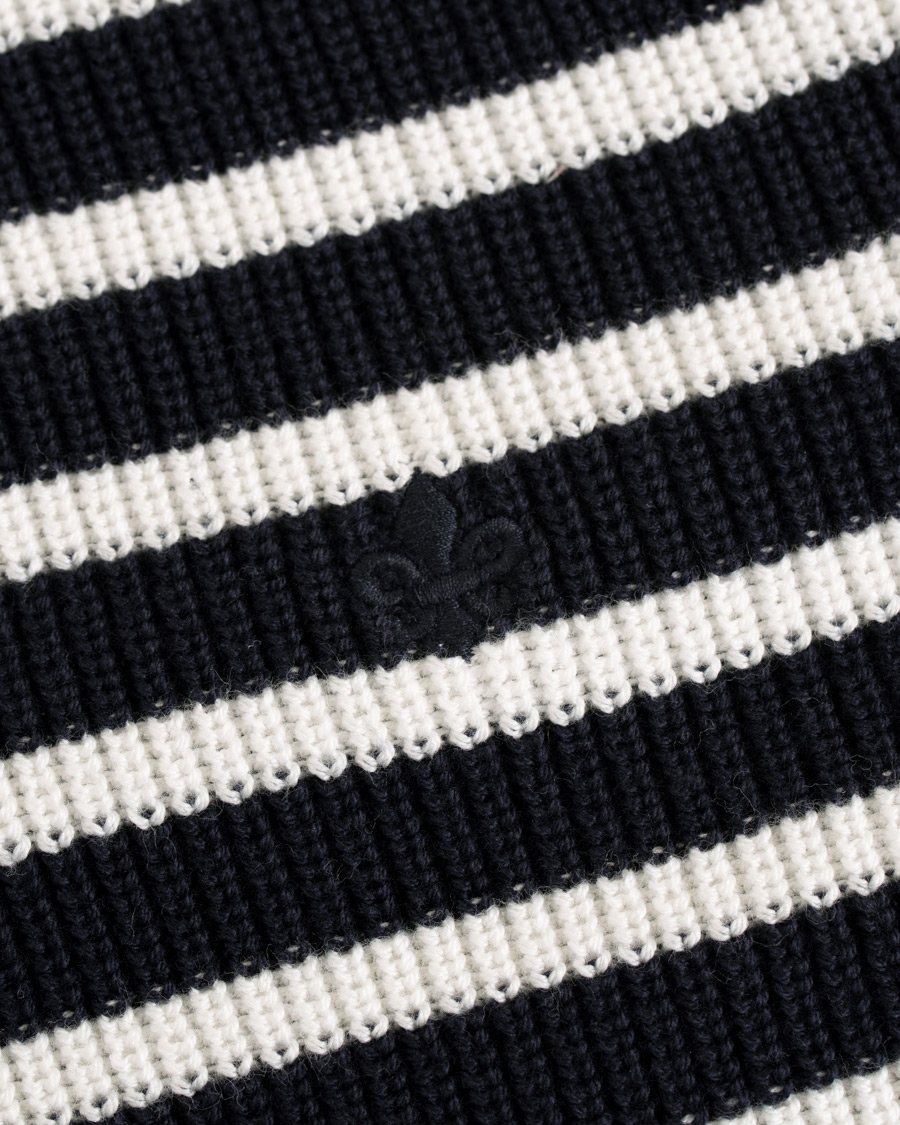 Herre | Gensere | Morris | Calton Stripe O-Neck White/Navy