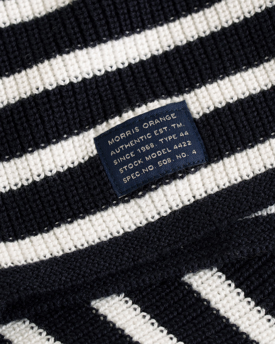 Herre | Gensere | Morris | Calton Stripe O-Neck White/Navy