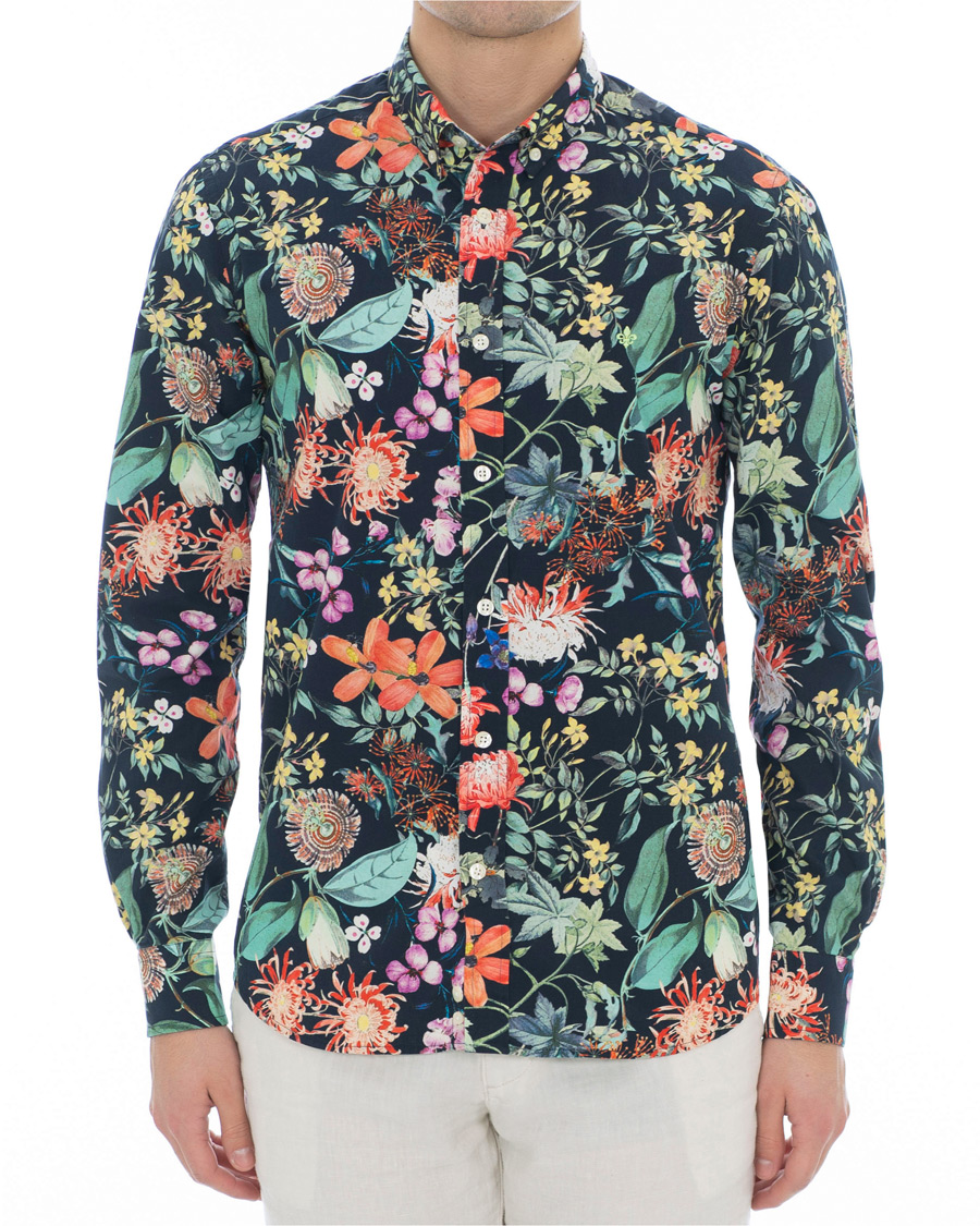 Herre | Skjorter | Morris | Donovan Printed Flower Shirt Navy