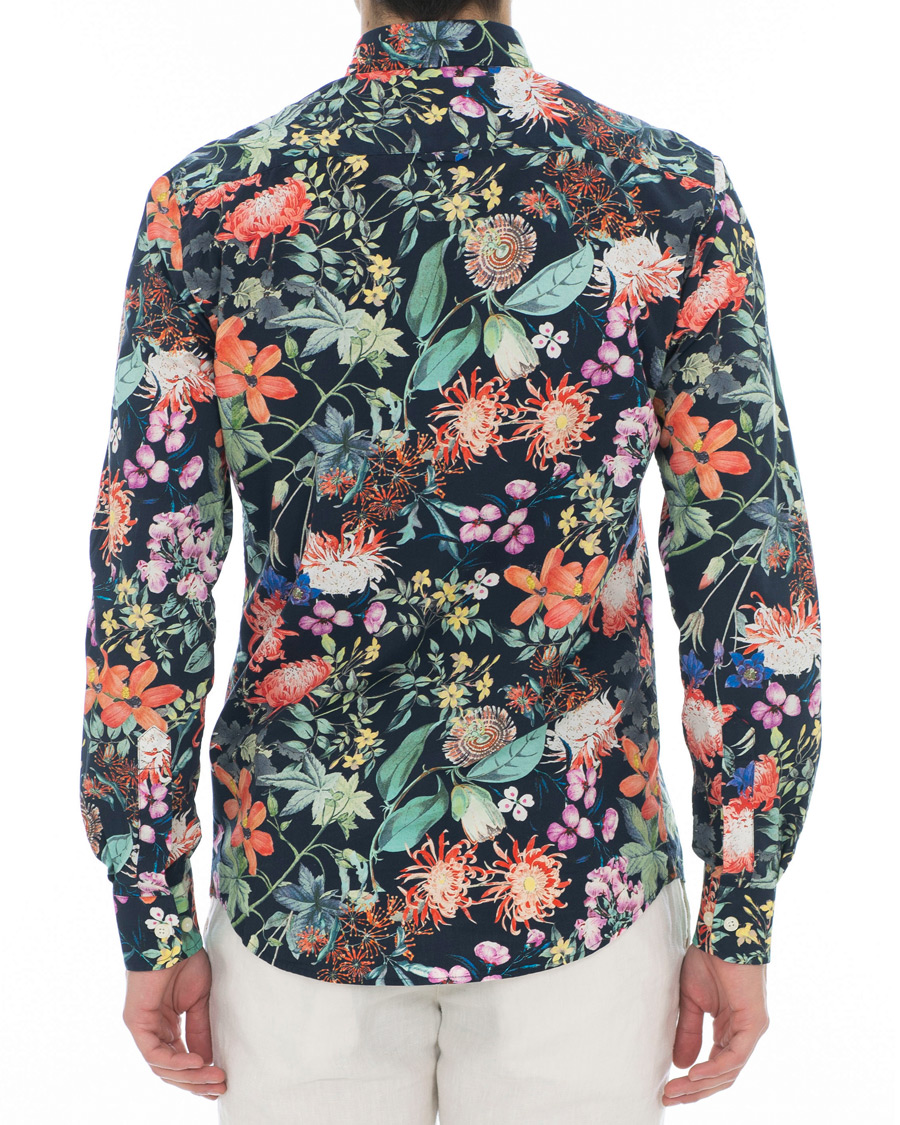 Herre | Skjorter | Morris | Donovan Printed Flower Shirt Navy