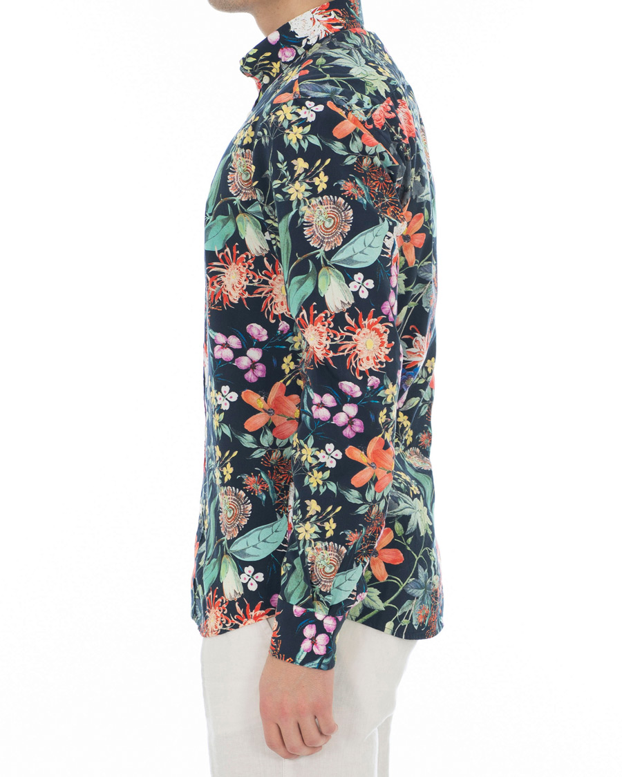 Herre | Skjorter | Morris | Donovan Printed Flower Shirt Navy